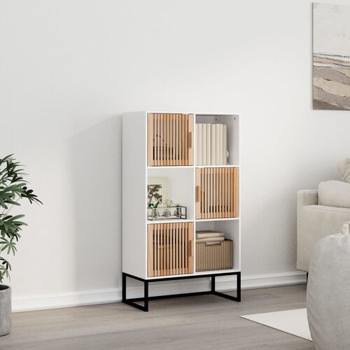 VidaXL Visoka omara bela 70x35x125 cm inženirski les Slike
