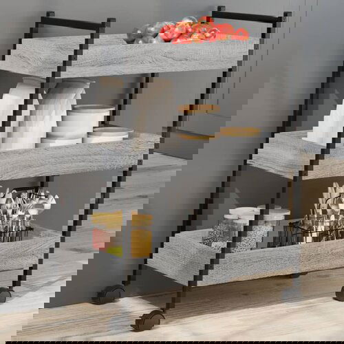 VidaXL Kuhinjska kolica siva boja hrasta 50x30x70 cm konstruirano drvo Slike