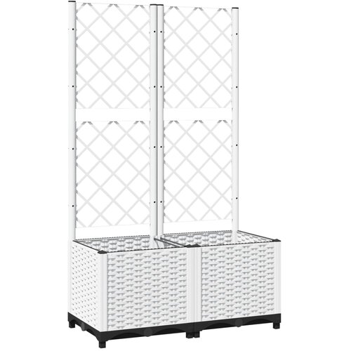Maison Chic Cvetlično korito - Cvetlični Lonec z oporno mrežo belo 80x40x136 cm PP, (21790527) Slike