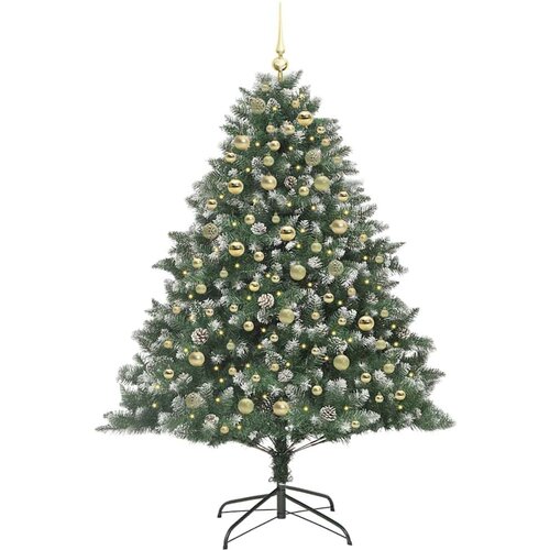 VidaXL Umjetno božićno drvce s stalakom Zelena 126 x 126 x 180 cm Slike