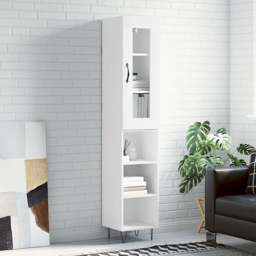 VidaXL Visoka komoda bijeli 34 5x34x180 cm od konstruiranog drva Slike