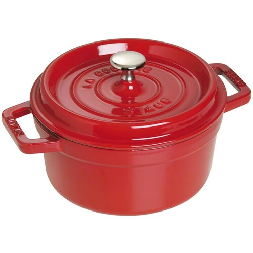 Staub kozica Cocotte Cherry 2,6 l, okrogla, emajl, lito zele Cene