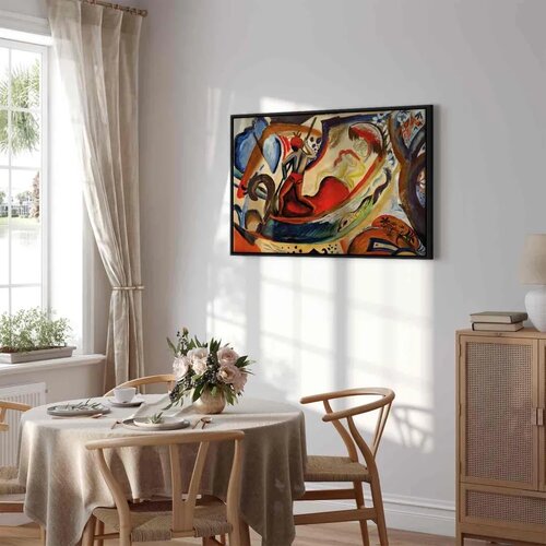  Slika - August Macke &amp;ndash; Nackte M&amp;auml;dchen in der Barke 90x60 U crnom drvenom okviru Slike