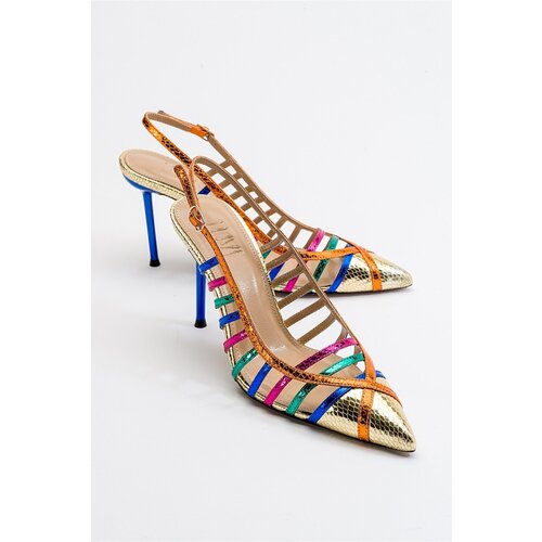 LuviShoes Gesto Gold Multi Women&amp;#039;s Heeled Shoes Slike