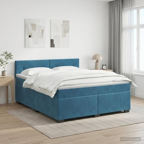  Boxspring krevet s madracem Tamno plava 160 x 200 cm Baršun Cene