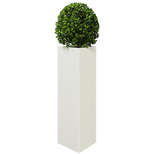  Vrtna sadilica bijela trokutasta 30 x 26 x 75 cm čelična Slike