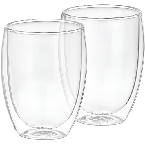 Cheffinger Set 2 kozarcev za pijačo z dvojno steno 350ml iz borosilikatnega stekla, Prozorno, (5000071306) Cene