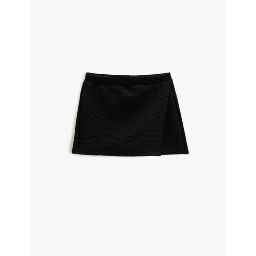 Koton Basic Mini Short Skirt Double Breasted Waist Elastic Textured Slike