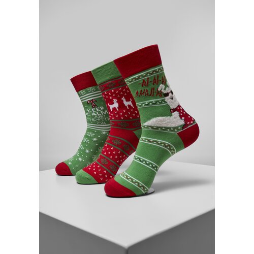 Urban Classics Accessoires Christmas Socks Llama - Pack of 3 - Multicolored Slike