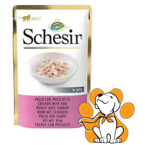 Schesir cat Chicken With Ham 85g, Vlažna Hrana Namenjena Odraslim Mačkama Cene