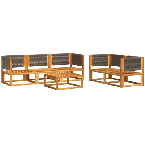 VidaXL 6-dijelna set vrtnih sofa s jastucima masivno bagremovo drvo Slike