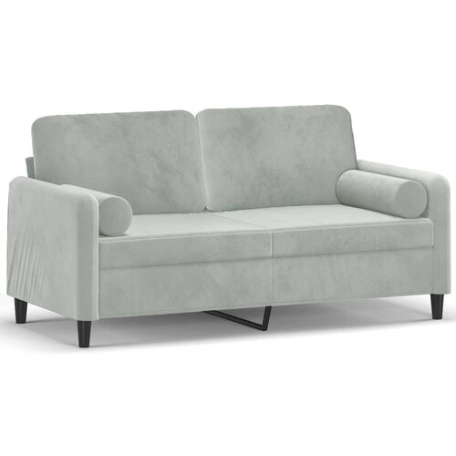 Maison Chic kavč - Sofa - Kanape dvosed z okrasnimi blazinami svetlo siv 140 cm žamet, (21727847) Cene