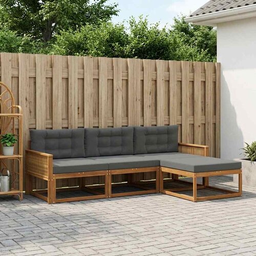  Set vanjskih sofa 4 kom. Prirodna i antracit Cene