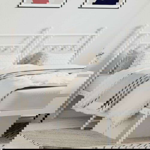  Metalno uzglavlje bijelo 150 cm Slike