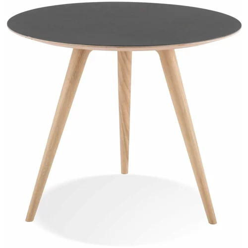 Gazzda Stranska mizica iz hrastovega lesa s črnim vrhom Arp, ⌀ 55 cm