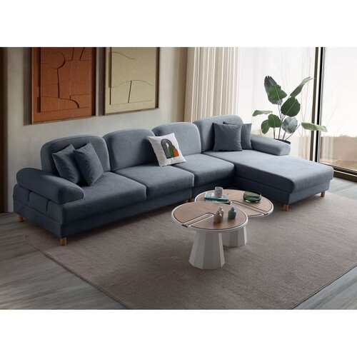 Atelier Del Sofa Aries Relax Joker Right ugaona garnitura na razvlačenje 180 × 356 cm, teget Cene