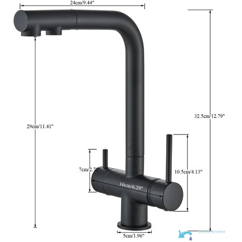 EYN Kuhinjska armatura za priklop na filter | Pipa KA1651 &amp;mdash; Mat črna Slike