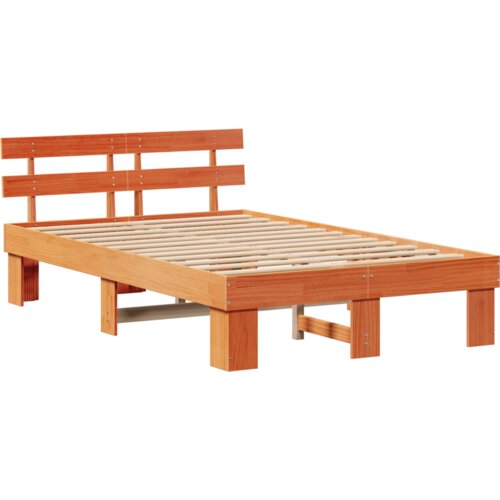  Krevetna konstrukcija s naslonjačem ula&amp;scaron;teno smeđa 135x190 cm masivni bor Slike