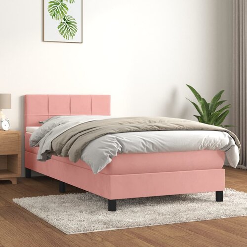 Box spring krevet s madracem ružičasti 100x200 cm bar&amp;scaron;unasti Slike