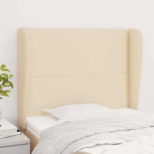  Uzglavlje s ušima krem 93x23x118/128 cm od tkanine Cijene