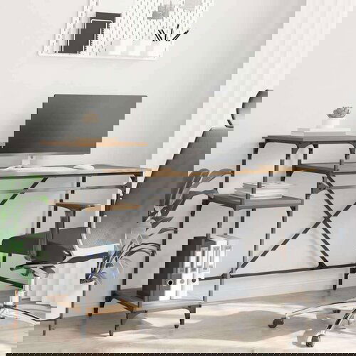  Stol Umjetnički hrast 135 x 50 x 90 cm Konstruirano drvo Slike