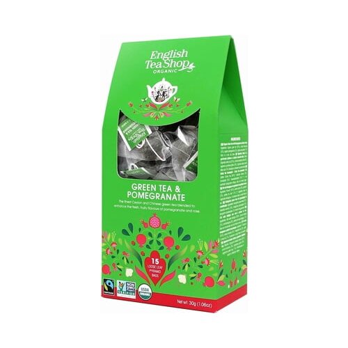 English Tea Shop Bio Zeleni čaj granatno jabolko - Fairtrade - 15 piramidnih vrečk Cene