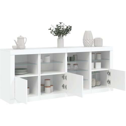  Komoda s LED svjetlima bijela 164 x 37 x 67 cm Cijene