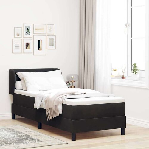 vidaXL Boxspring - Krevet s oprugama i madracem tamno sivi 80x200 cm bar&scaron;un Crna Cijene