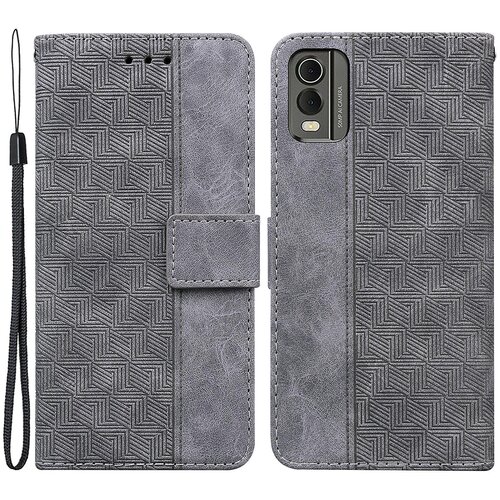 INORCO Za Nokia C32 denarnica telefonska torbica PU usnje z geometrijskim vzorcem natisnjenim stojalom preklopni pokrov, (22035325) Cene