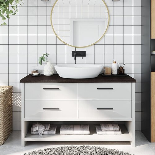 vidaXL Kupaonska radna ploča tamnosmeđa 100x30x(2-4) cm tretirano drvo Cijene