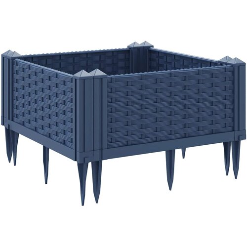  Vrtna sadilica s klinovima plava siva 42,5 x 42,5 x 28,5 cm PP Slike