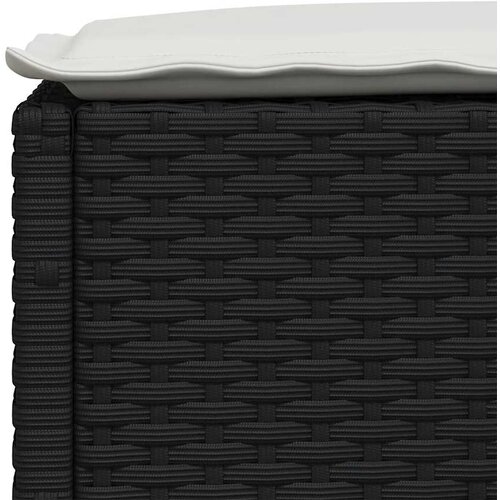  5-dijelna vrtna garnitura od poliratana s jastucima crna 63.5 x 56 x 32 cm Slike