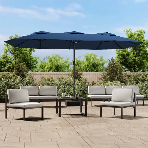 vidaXL Dvostruki suncobran azurnoplavi 449 x 245 cm Cijene