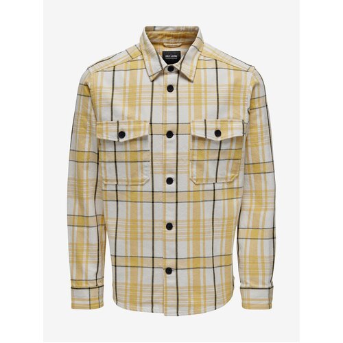 Only White and yellow men's plaid shirt & SONS Milo - Men Cijene