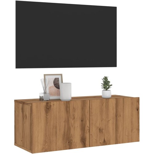 vidaXL Zidni TV ormarić Artisan hrast 80x30x30 cm izrađeno drvo - Hrast artisan 80 cm 1 Cijene