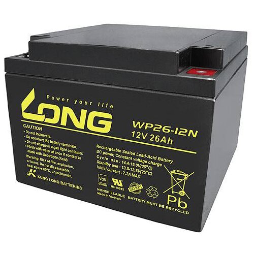 Long WP26-12N-M WP26-12N-M svinčeni akumulator 12 V 26 Ah svinčevo-koprenast (&Scaron;xVxG) 166 x 125 x 175mm M5-vijačni priklop nizko samopraznjenje, brez v, (20829023) Cene