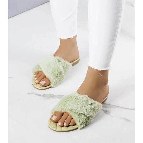 Gemre Green flip-flops with fur Karsyn Cijene