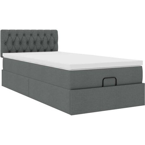VidaXL Otomanski okvir kreveta s madraca tamnosivi 90x190cm tkanine Slike