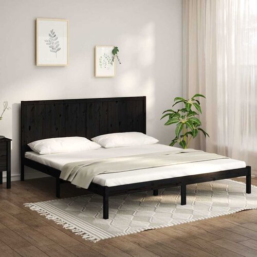 Okvir za krevet od masivne borovine crni 200 x 200 cm Cene