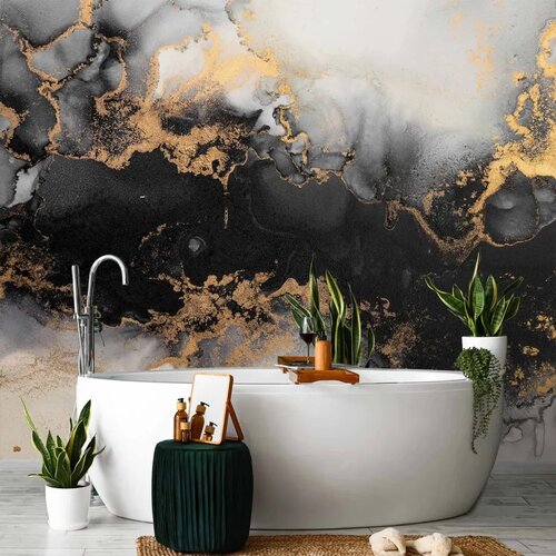  Foto tapeta - Gold Explosions - an Abstract Pattern Inspired by Marble 450x315 Vodootporna Slike