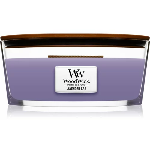 WoodWick Lavender Spa mirisna svijeća s drvenim fitiljem (hearthwick) 453 g