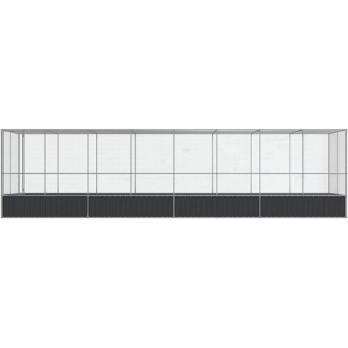  Kavez za ptice s produžetkom srebrni 832x207x212 cm čelični Slike
