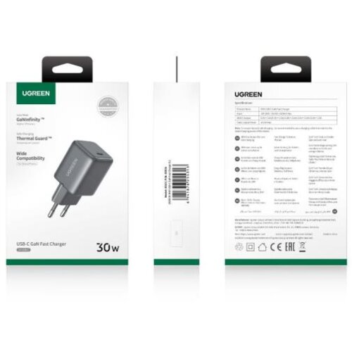 Ugreen 30W USB-C GaN hitri polnilec - črn Cene