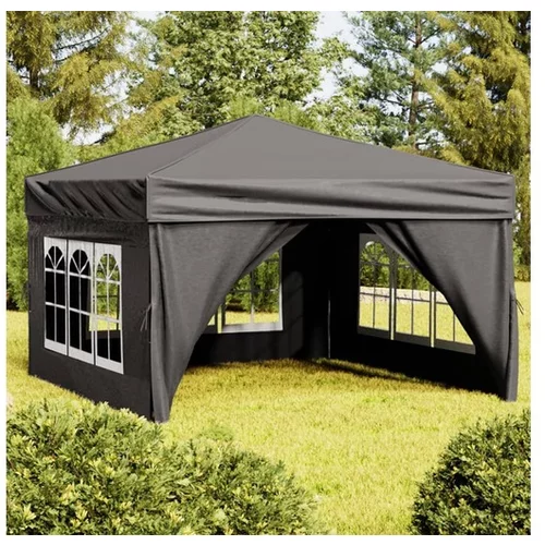  Zložljiv vrtni šotor s stranicami antracit 3x3 m