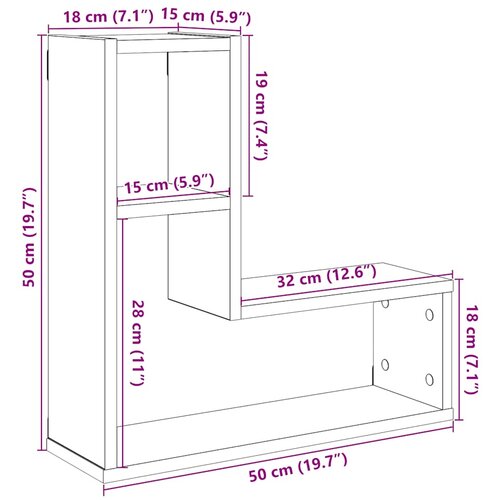  Zidne kockaste police 2 kom Staro drvo 50x15x50 cm Slike