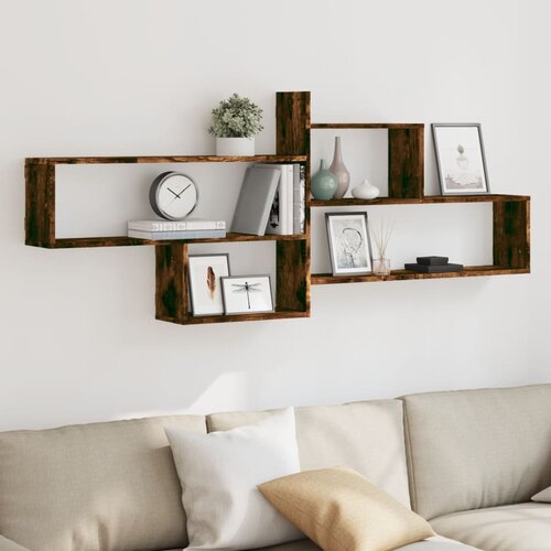 VidaXL Zidna polica boja hrasta 167,5 x 18 x 68 cm konstruirano drvo Slike