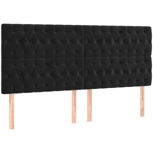Maison Chic Posteljno vzglavje - Vzglavna omarica 4 kosa črn 100x7x78/88 cm žamet, (22078308) Cene
