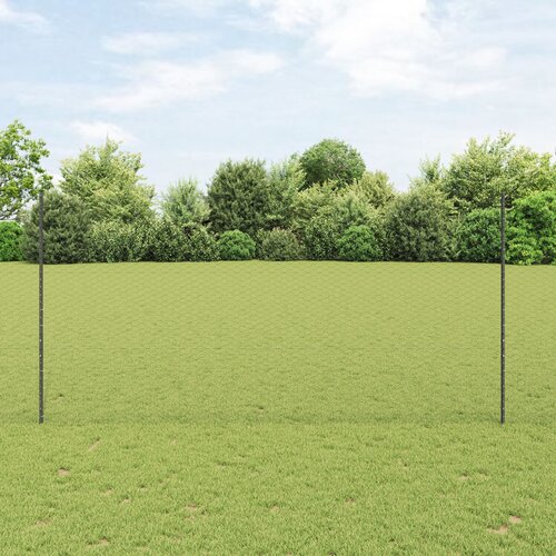 VidaXL Stupci Ograde 22 kom U-Kanal Sivi 150 cm Čelik, &amp;Scaron;esterokutna Ograda Siva 1.5x100 m Čelik Slike