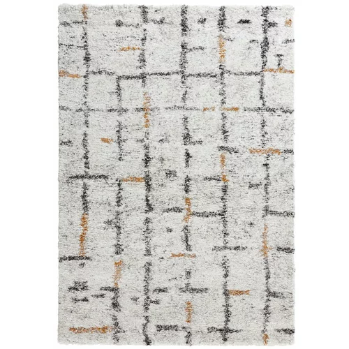 Mint Rugs krem tepih od viskoze Grid, 120 x 170 cm