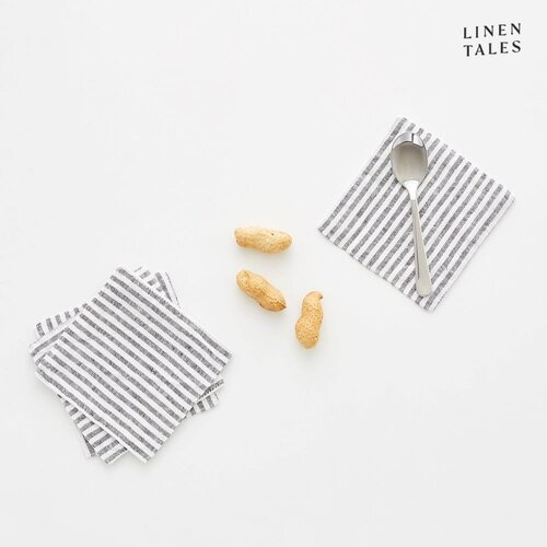 Linen Tales Črni/beli tekstilni podstavki za kozarce v kompletu 4 ks – Linen Tales Cene